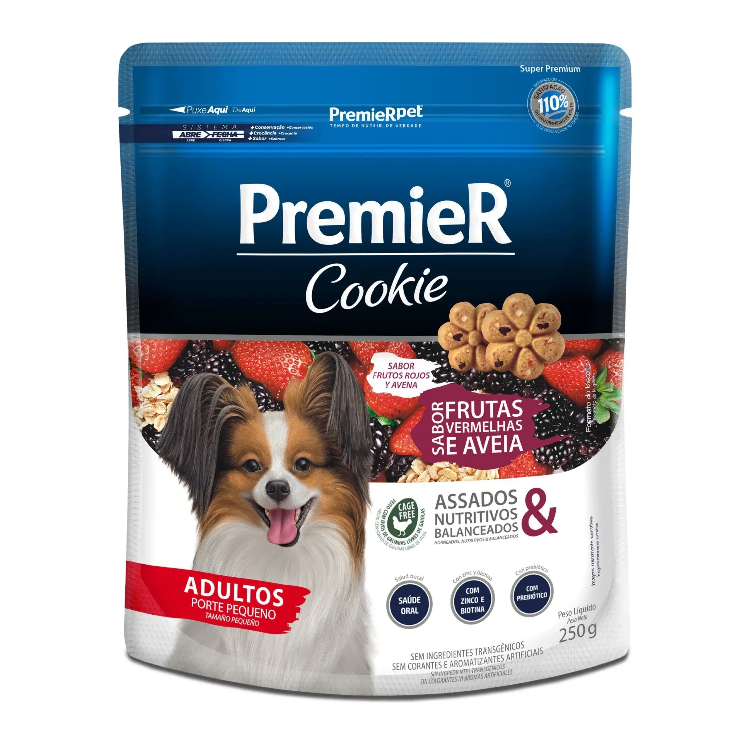 Cookie Premier Cães Adultos Porte Pequeno Frutas Vermelhas e Aveia 250 g
